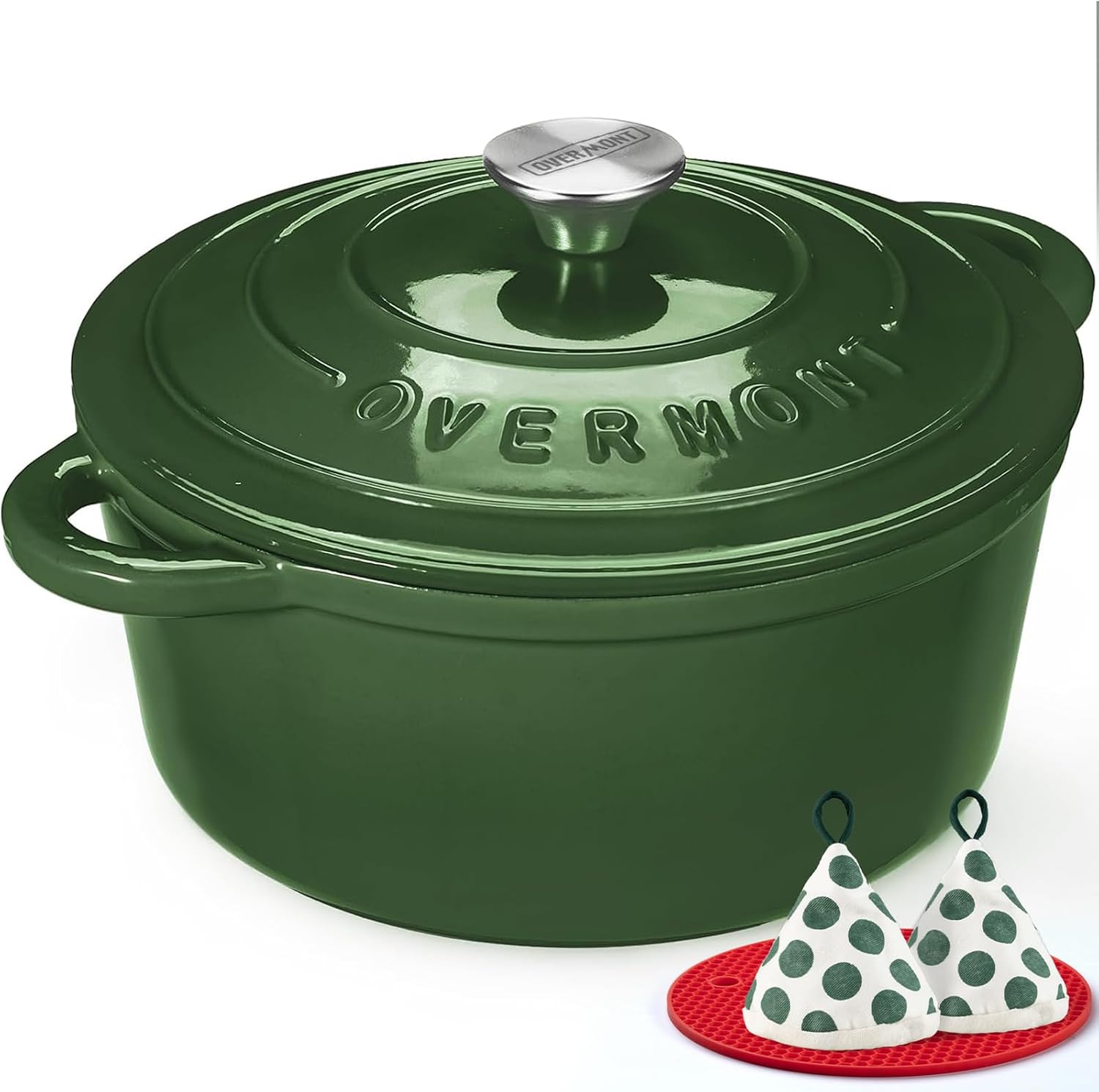 Overmont 5.5 Quart Enameled Cast Iron Dutch Oven