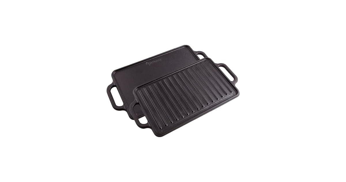 Victoria 13 x 8.5 Inch Rectangular Cast Iron Griddle